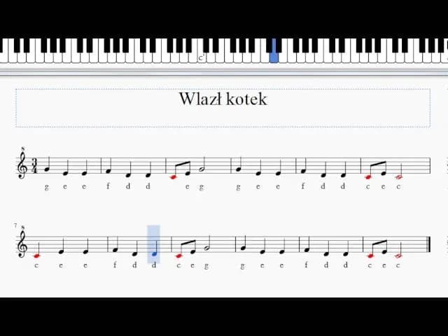 Jak zagrać na pianinie Wlazł kotek – proste nuty i wskazówki dla początkujących